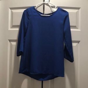 Royal blue silky blouse